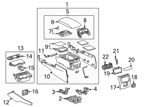 2020 Lexus GS F Center Console Box Sub-Assembly, Console Diagram for 58801-30290