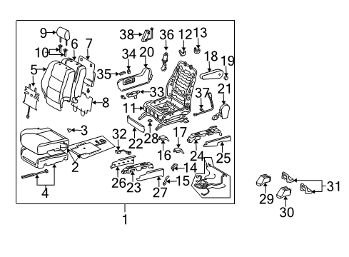 2004 Lexus GX470 Front Seat Components Front Seat Cushion Cover, Right (For Separate Type) Diagram for 71071-6A470-A0
