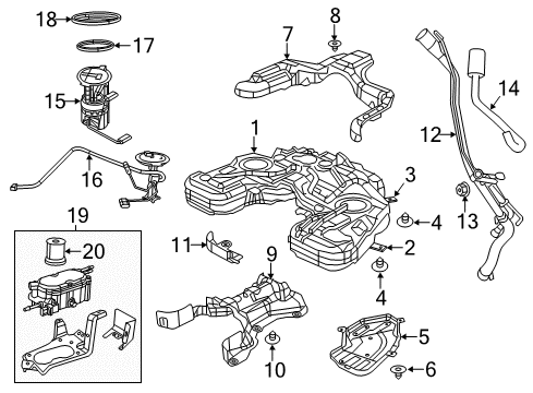 2017 Jeep Grand Cherokee Fuel Supply Ring-Lock Diagram for 68061579AA
