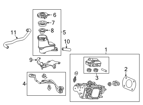 2014 Acura RLX Hydraulic System Cylinder Set, Tandem Motor Diagram for 57306-TY3-A00