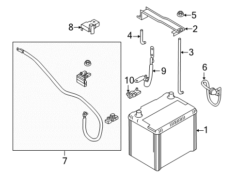 2015 Infiniti Q50 Battery Frame-Battery Fix Diagram for 24420-4GA0A