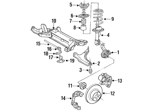 1990 Chrysler LeBaron Front Suspension Components, Lower Control Arm, Stabilizer Bar Cushion Diagram for 4404984