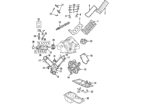 2005 Dodge Dakota Engine Parts, Mounts, Cylinder Head & Valves, Camshaft & Timing, Oil Pan, Oil Pump, Balance Shafts, Crankshaft & Bearings, Pistons, Rings & Bearings Engine Camshaft Diagram for 68249953AA