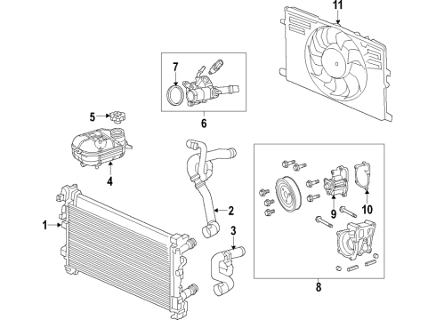 2019 Ram ProMaster City Cooling System, Radiator, Water Pump, Cooling Fan Radiator-Engine Cooling Diagram for 68457385AA