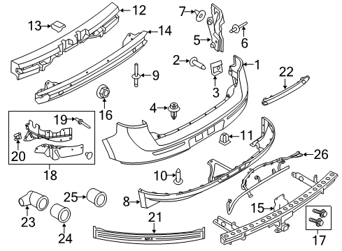 2015 Lincoln MKX Parking Aid Bumper Filler Diagram for 7T4Z-78280A02-AA