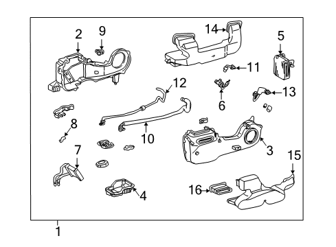 2001 Toyota Sienna A/C Evaporator & Heater Components Unit Assy, Cooling, Rear Diagram for 87030-08050