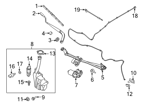 2020 Ford Mustang Wipers Fluid Level Sensor Diagram for CV4Z-17B649-A