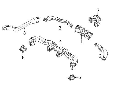 2013 Hyundai Equus Ducts Duct Assembly-"B"Pillar Extension, LH Diagram for 84783-3N000