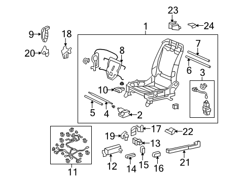 2011 Honda Accord Crosstour Power Seats Cord, L. Power Seat Diagram for 81606-TP6-A11