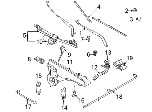 2011 BMW X6 Headlamp Washers/Wipers Spray Nozzle Left Diagram for 61677308525