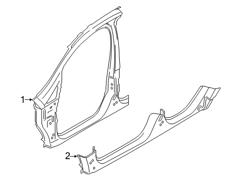 2022 Ford EcoSport Aperture Panel Aperture Panel Diagram for GN1Z-7427840-H