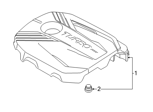 2020 Kia Forte Engine Appearance Cover Engine Cover Assembly Diagram for 29240-2B220