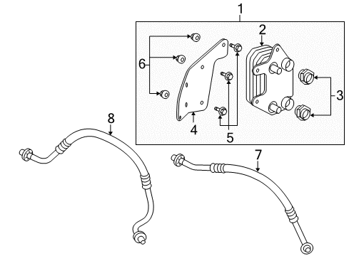 2005 Dodge Ram 1500 Oil Cooler Tube-Oil Cooler Outlet Diagram for 5290410AB