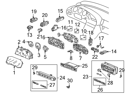 2001 Acura CL Switches Computer Assembly, Automatic Air Conditioner Diagram for 79610-S3M-A31