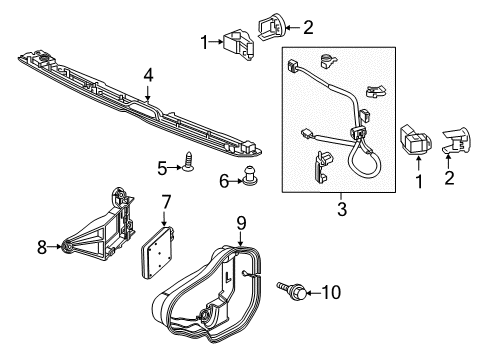 2020 Honda Odyssey Lane Departure Warning Sub-Wire, RR. Bumper Diagram for 32165-THR-A00