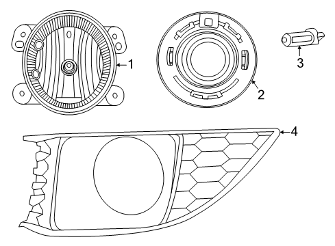 2014 Dodge Charger Bulbs Front Fog Lamp Diagram for 5182021AB