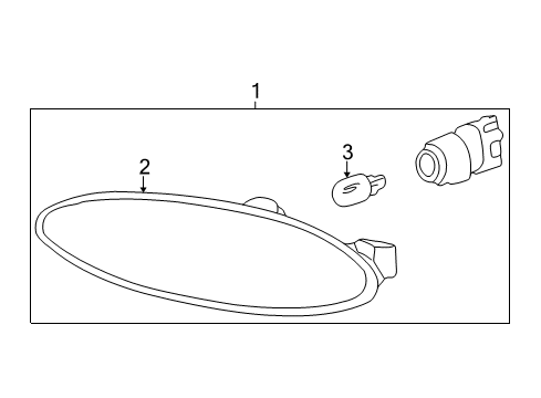 1999 Hyundai Sonata Bulbs Lens & Housing Assembly-Front Reflex Reflector, LH Diagram for 92330-38001