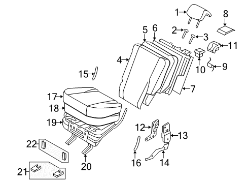 2005 Hyundai Tucson Rear Seat Components Cover-Rear Seat Mounting Diagram for 89137-2E000-DD