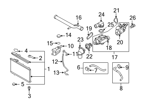 2010 Hyundai Santa Fe Powertrain Control Reservoir Tank Diagram for 25431-2B200