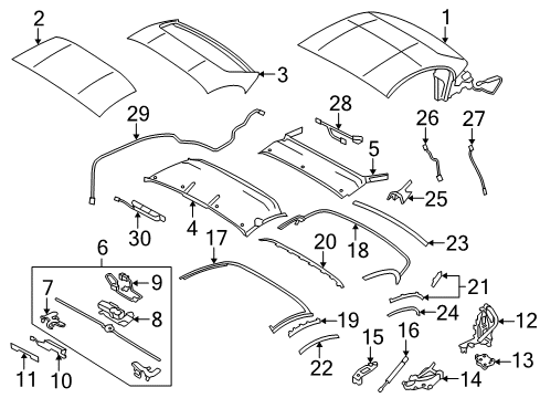 2009 BMW Z4 Convertible Top Microswitch, Coupling Fastener, Left Diagram for 54377228585