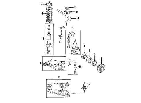 2008 Toyota Tundra Front Suspension Components, Lower Control Arm, Upper Control Arm, Stabilizer Bar Coil Spring Diagram for 48131-0C323