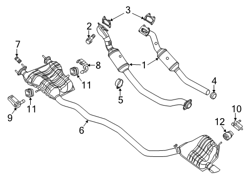 2021 Jeep Grand Cherokee Exhaust Components EXHAUST Diagram for 68276641AD