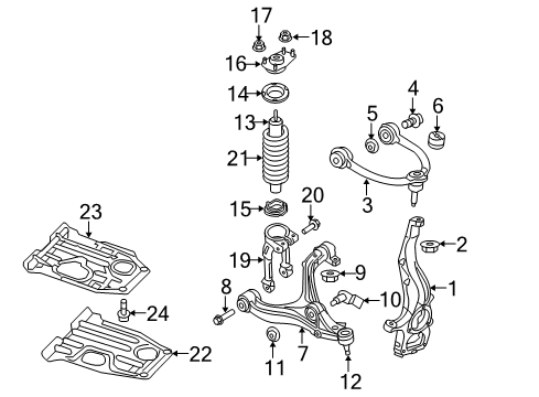 2008 Jeep Commander Front Suspension, Lower Control Arm, Upper Control Arm, Stabilizer Bar, Suspension Components Nut-HEXAGON Weld Diagram for 6101916