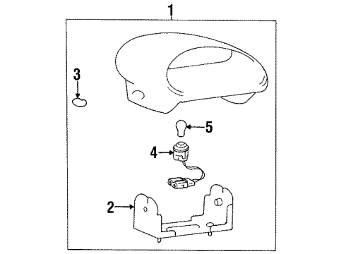 1998 Hyundai Elantra Bulbs Lamp Assembly-High Mounted Stop Interior Diagram for 92750-29102-FK