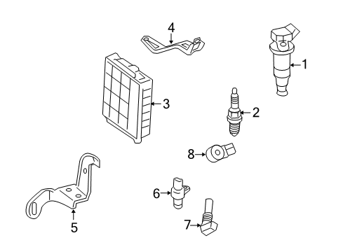 2010 Lexus GX460 Ignition System Bracket, Engine Control Computer Diagram for 89667-60270