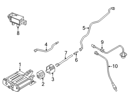 2021 Hyundai Santa Fe Emission Components Sensor-DIFFPRESSURE Diagram for 393602M415