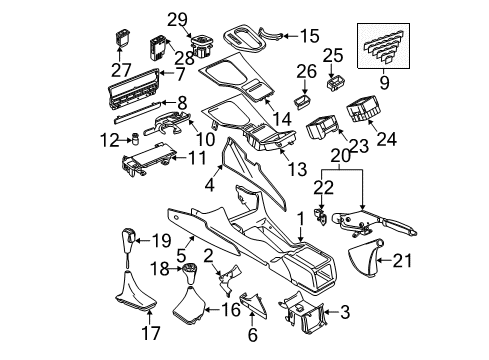 1998 BMW 528i Switches Instrument Panel Of Center Console Diagram for 51168233461