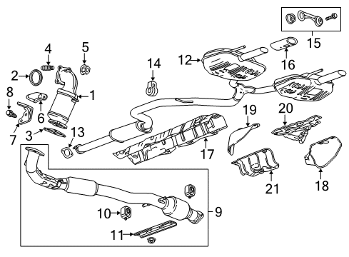 2016 Buick Regal Exhaust Components Converter Diagram for 19420298