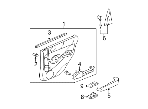 2008 Honda Fit Rear Door Weatherstrip, L. RR. Door (Inner) Diagram for 72875-SAA-003