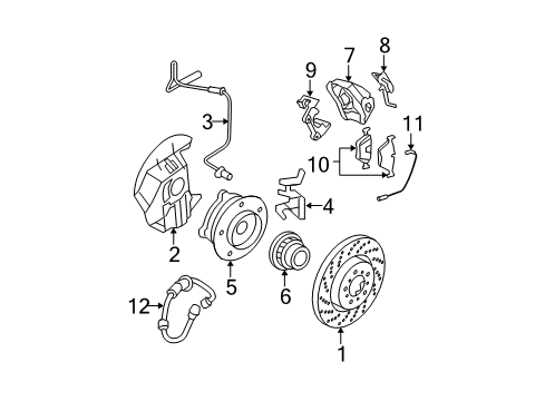 2011 BMW M3 Front Brakes Protection Plate Left Diagram for 34112283723
