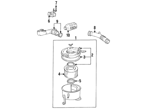 1997 Lexus LX450 Powertrain Control Cleaner Assy, Air Diagram for 17700-66140