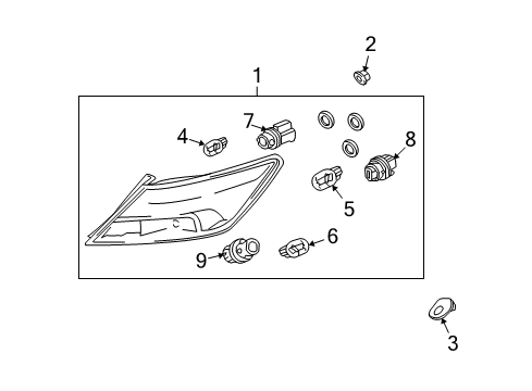 2012 Acura TL Bulbs Socket (16T) (S) Diagram for 33304-S3A-003