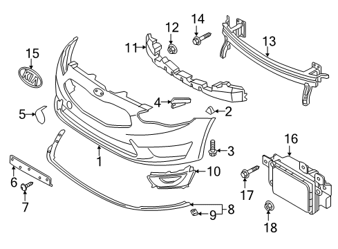 2016 Kia Cadenza Cruise Control System Unit Assembly-Smart Cruise Diagram for 964003R000