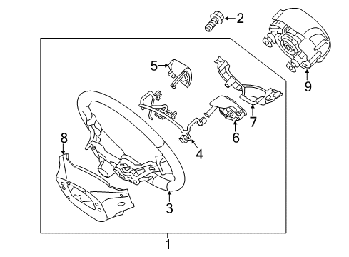 2022 Kia Rio Steering Wheel & Trim Switch Assembly-STRG Rem Diagram for 96710H8031WK