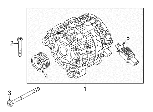 2022 BMW 530i Alternator Controller, Alternator Diagram for 12318635481