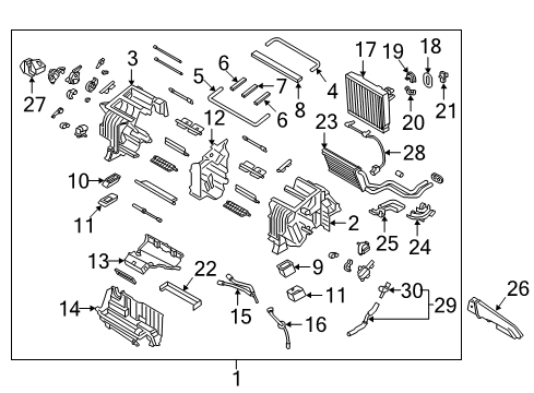 2018 Kia Stinger Air Conditioner Cover-Console Duct Diagram for 97103J5000
