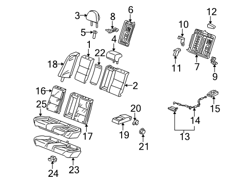 2012 Acura TSX Rear Seat Components Armrest Assembly, Rear S Diagram for 82180-TL0-G14ZA