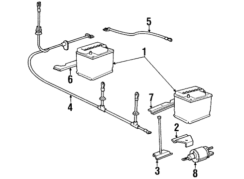 1991 BMW 850i Battery Negative Battery Cable Diagram for 12421724691