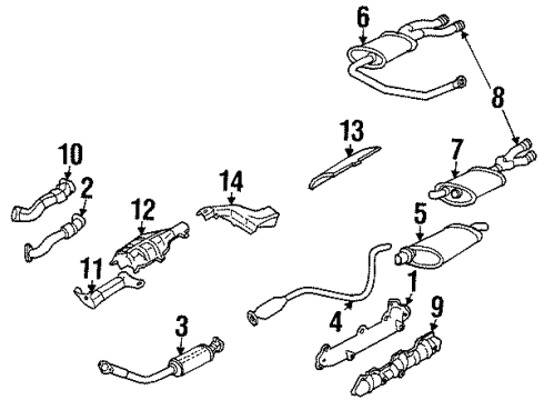 1998 Pontiac Grand Am Exhaust Components Exhaust Muffler Assembly (W/ Tail Pipe) Diagram for 22644940