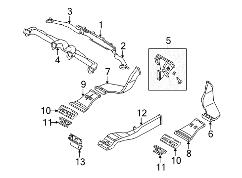 2007 Kia Amanti Ducts Duct Assembly-Rear Air Ventilator Diagram for 970203F100