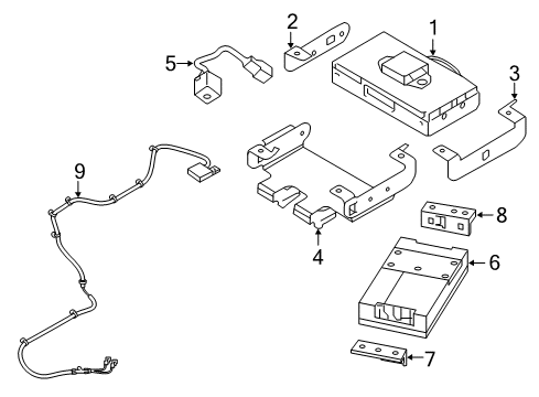 2015 Infiniti Q70 Communication System Components Antenna Assembly-TCU Diagram for 28212-1PM0A