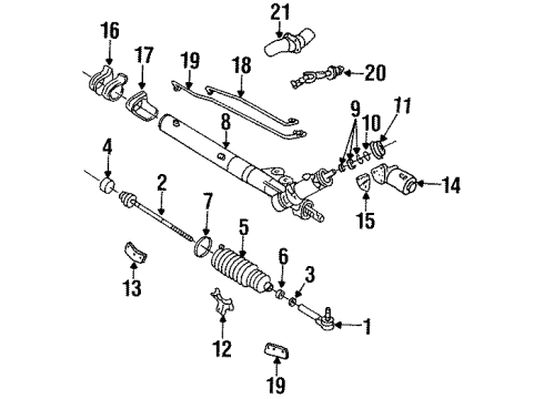 1994 Cadillac DeVille P/S Pump & Hoses, Steering Gear & Linkage Pipe Kit, Steering Gear(Long) Diagram for 26023029