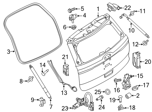 2016 Ford Police Interceptor Utility Lift Gate Module Diagram for JB5Z-14B291-A