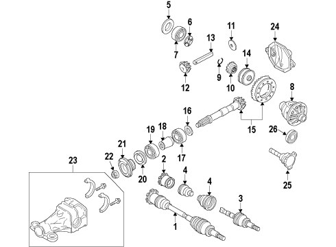 2011 Infiniti G37 Rear Axle, Axle Shafts & Joints, Differential, Drive Axles, Propeller Shaft Joint Assy-Inner Diagram for 39711-1BP0A