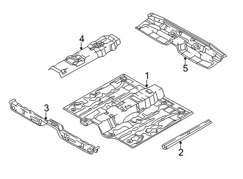 2003 Hyundai Elantra Pillars, Rocker & Floor - Floor & Rails Panel-Center Floor Diagram for 65111-2D010