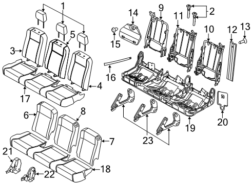 2015 Ford Transit-250 Rear Seat Inner Cover Diagram for BK3Z-9962187-AA